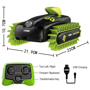 ماشین کنترلی تانک دوزیست آب و خاک سبز Amphibious Car Waterproof Remote Control 1:16 -اسباب بازی